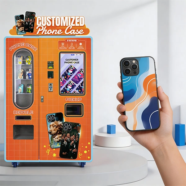 Inside view of a phone case printing process