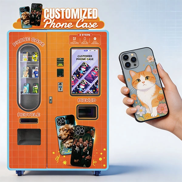 Wider Matrix WM880 phone case vending machine with touchscreen interface