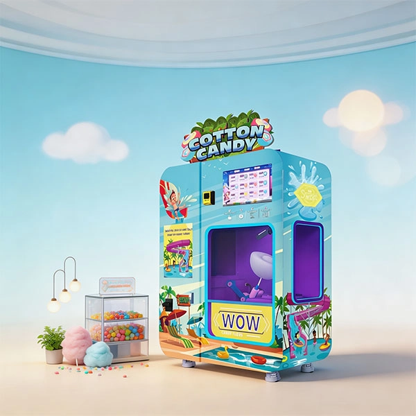 Customized OEM cotton candy machine showing different colors and brand options