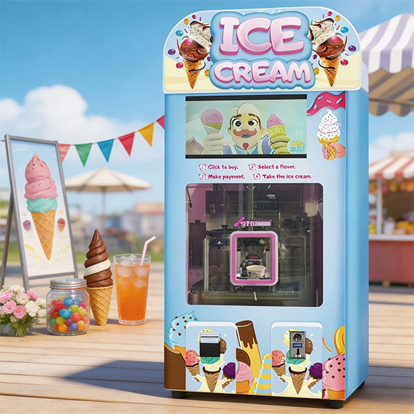 WM550 automatic ice cream vending machine with a touchscreen menu