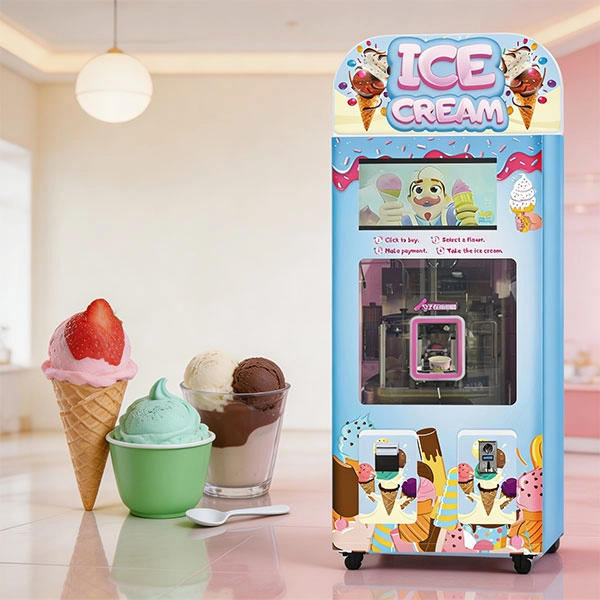 The WM550 is designed as a fully automatic soft-serve ice cream vending machine.