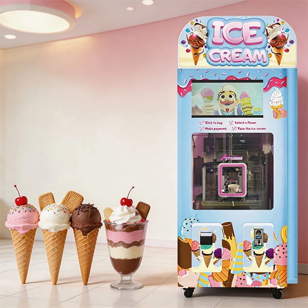 What a robotic ice cream vending machine actually does