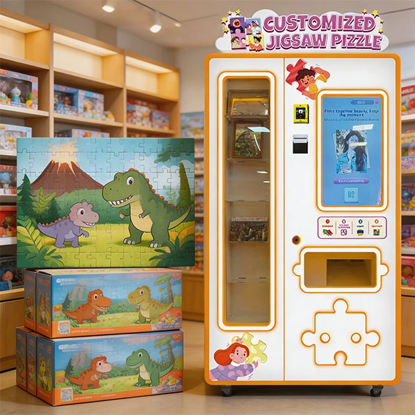 A jigsaw puzzle vending machine does not need to handle cash if you do not want it to