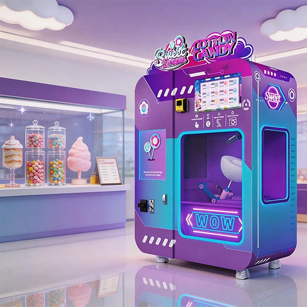 Una máquina de algodón de azúcar para parques infantiles elimina eso por completo.