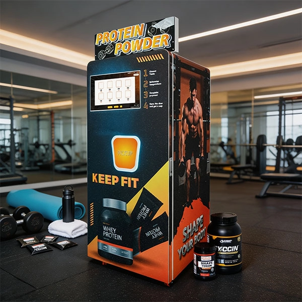 Where to place a protein shake vending machine