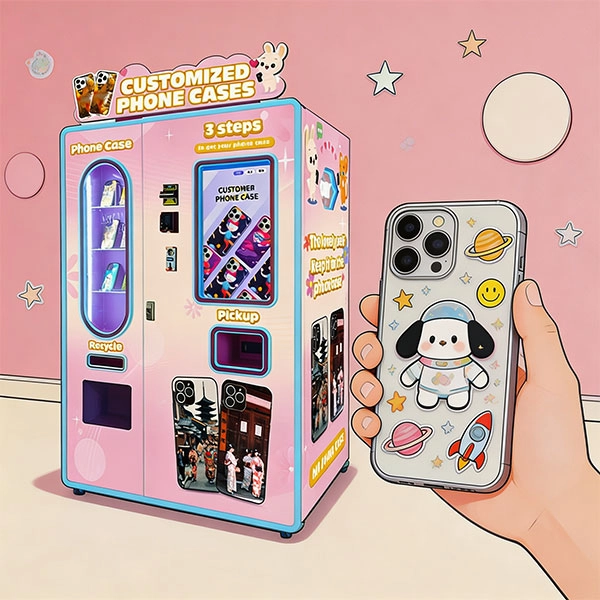 he personalized phone case vending machine