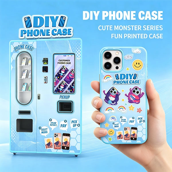 where a phone case vending machine earns in Brazil