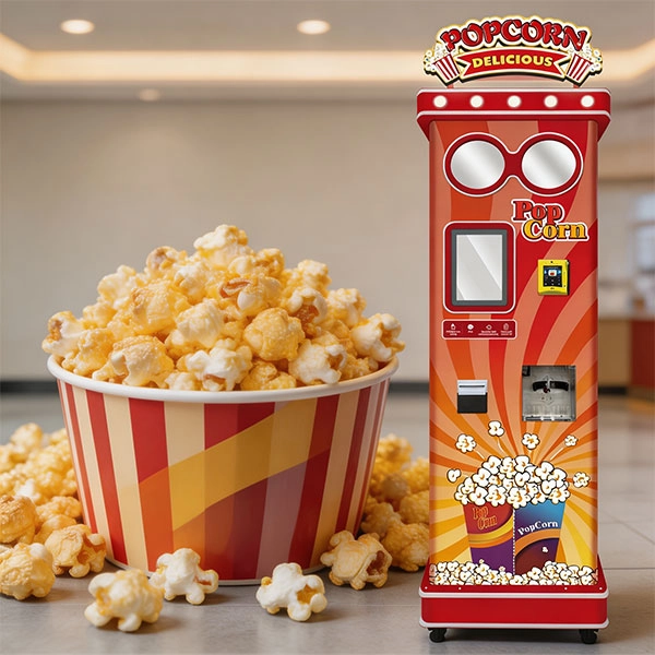 is where a popcorn vending machine for sale earns its keep.