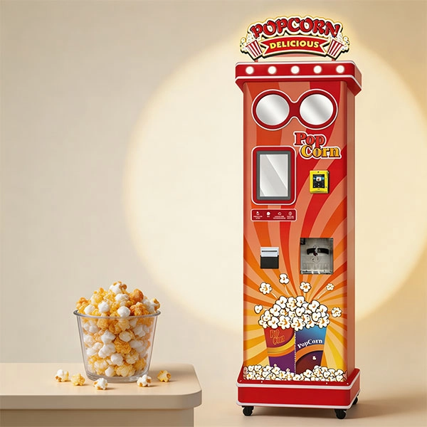 a commercial popcorn vending machine in other high-traffic venues