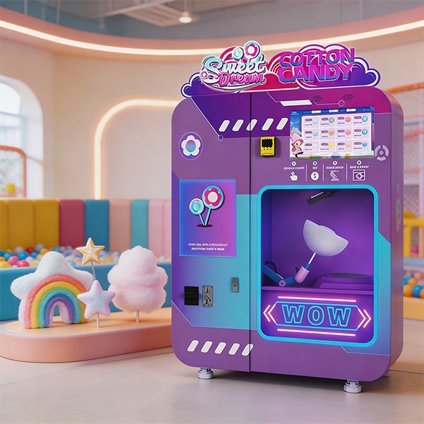the fully automatic cotton candy vending machine.