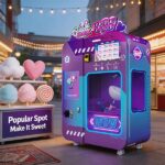 Huge Storage Cotton Candy Vending Machine: 400 Servings