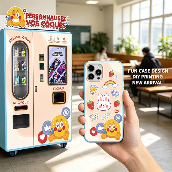 Shopping center phone case vending machine