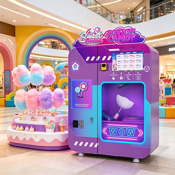 What is the best location to place a cotton candy vending machine?