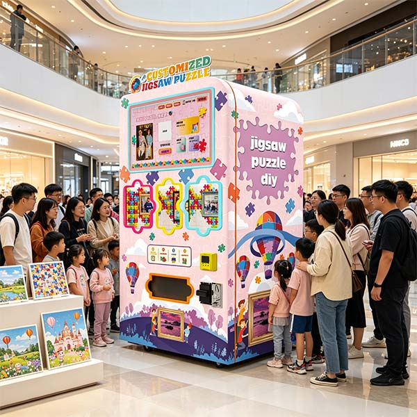 How long does a jigsaw puzzle vending machine take to make one custom puzzle
