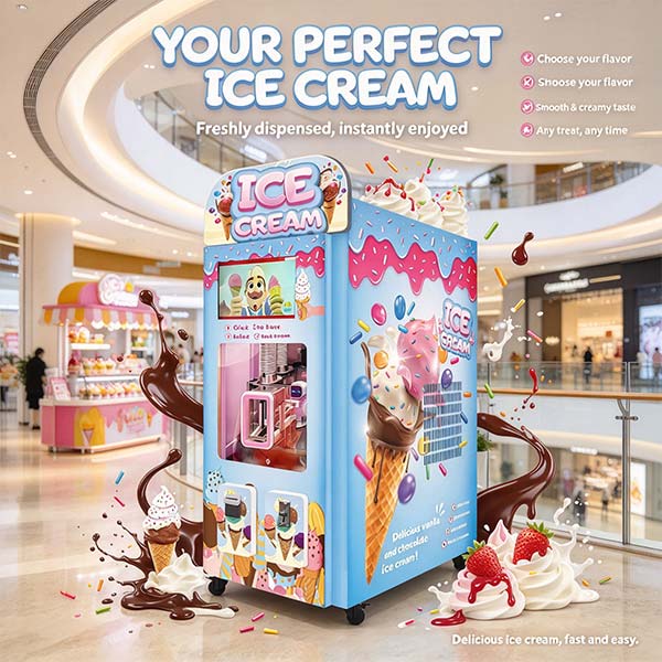 The single-flavor WM550 carries 3 fruit sauces and 3 toppings for 9 combinations.