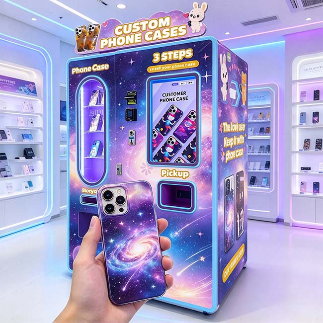 máquinas expendedoras de fundas para celular en centros comerciales