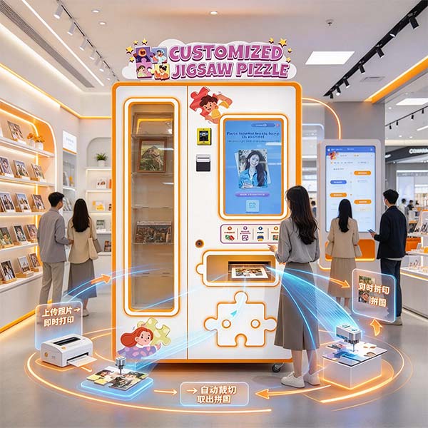 WM520 custom puzzle vending machine in a shopping mall environment