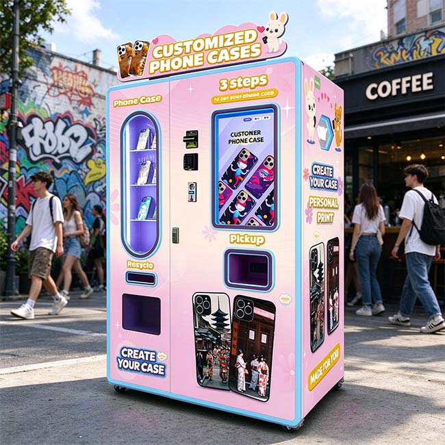 see what a custom photo phone case vending machine actually does.