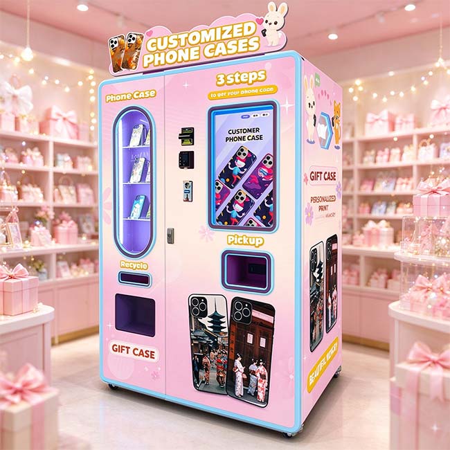 the phone case vending machine with photo upload guide